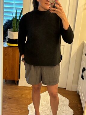 Knot Sisters Black Crewneck Cowl Neck Sweater